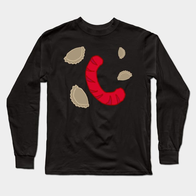 Polish kielbasa and pierogi Long Sleeve T-Shirt by Slavstuff